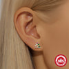 Simple S925 Sterling Silver Christmas Tree Geometric Earrings With Electroplating For Women
