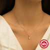 Simple S925 Sterling Silver Classic Four Claw Diamond Geometric O Shaped Chain Women's Collarbone Necklace With Electroplating
