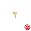 Simple S925 Sterling Silver Daily Collocation Star Water Drop Tassel Puncture Thread Ear Bone Nail With Crown Pattern And Zircon Design