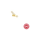 Simple S925 Sterling Silver Daily Collocation Star Water Drop Tassel Puncture Thread Ear Bone Nail With Crown Pattern And Zircon Design