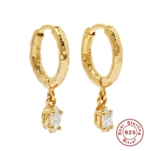 Simple S925 Sterling Silver Egg Shaped Geometric Earrings For Women