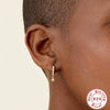 Simple S925 Sterling Silver Elegant Geometric Opal And Pearl Earrings With Four Claw Diamond Embedded