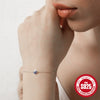 Simple S925 Sterling Silver Geometric Devil's Eye Dripping Oil Women's Bracelet