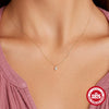 Simple S925 Sterling Silver Geometric Diamond All Match Elegant Ladies Necklace With Electroplating