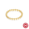 Simple S925 Sterling Silver Geometric Figaro Chain Ball Bead Chain Basic Ring Chain Stacking Bracelet With Electroplating