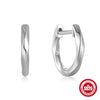 Simple S925 Sterling Silver Geometric Leaves Glitter Luxury Huggie Earrings With Electroplating