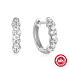 Simple S925 Sterling Silver Geometric Leaves Glitter Luxury Huggie Earrings With Electroplating