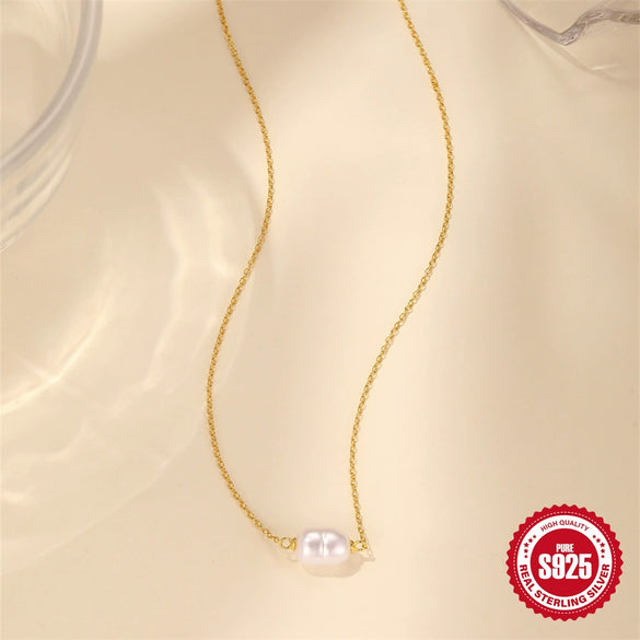 Simple S925 Sterling Silver Geometric Light Luxury Niche Cold Style Unisex Bracelet Necklace With Electroplating Design