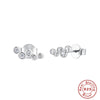 Simple S925 Sterling Silver Geometric Round Horse Eye Diamond Stud Earrings For Women With Inlaid Zircon