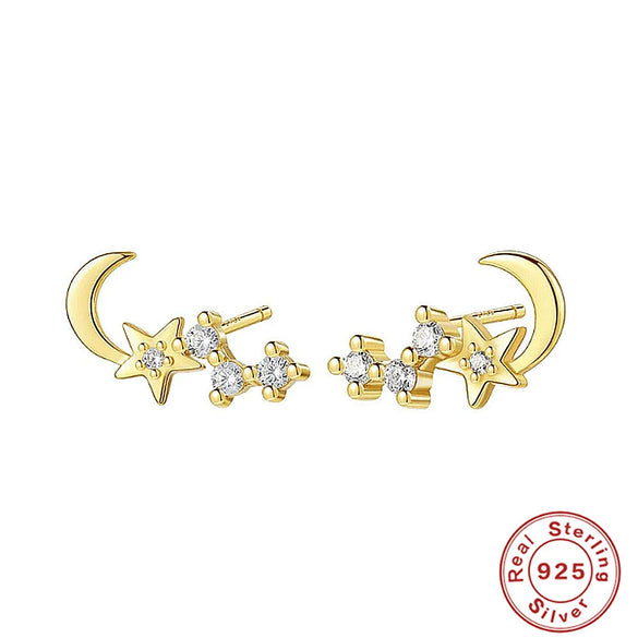 Simple S925 Sterling Silver Geometric Round Horse Eye Diamond Stud Earrings For Women With Inlaid Zircon