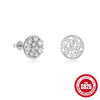 Simple S925 Sterling Silver Heart Drop Ear Studs With Geometric Zirconia Design For Unisex