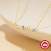 Simple S925 Sterling Silver Horse Eye Color Zircon Pendant Necklace With Geometric Design For Women Electroplated O Chain Stacked Wear