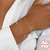 Simple S925 Sterling Silver Joker Adjustable Five Pointed Star Bracelet For Women With Electroplating Treatment