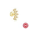 Simple S925 Sterling Silver Kite Zircon Stitching Tassel Piercing Earrings With Electroplating For Women