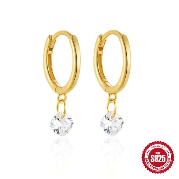 Simple S925 Sterling Silver Pearl Stitching Crescent Tassel Earrings Set With Gemstones For Women Fashion Style