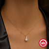 Simple S925 Sterling Silver Pearl Zircon Geometric Stacked Wear Electroplated Women's Collarbone Necklace