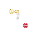 Simple S925 Sterling Silver Tassel Square Double Row Spiral Piercing Earrings With Drop Shape And Zirconia Design