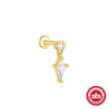 Simple S925 Sterling Silver Tassel Square Double Row Spiral Piercing Earrings With Drop Shape And Zirconia Design