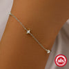 Simple S925 Sterling Silver Women's Bracelet With Four Mans Star Diamond Stacked Wear Geometric Design Electroplating