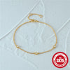 Simple S925 Sterling Silver Women's Bracelet With Three Zircon Inlays And Geometric Pattern Electroplated