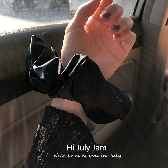 Simple Satin Hair Tie Handmade Geometric High Elastic Elastic Hair Ring Head Rope For Women