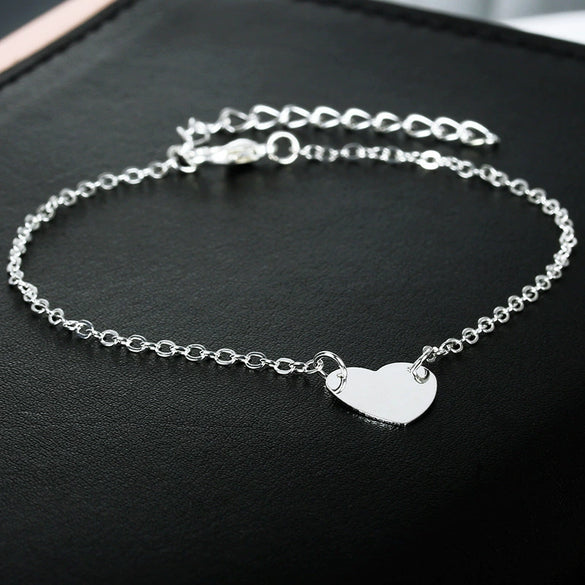 Simple Sexy Heartshaped Handmade Alloy Women's Love Heart Bracelet With Electroplating