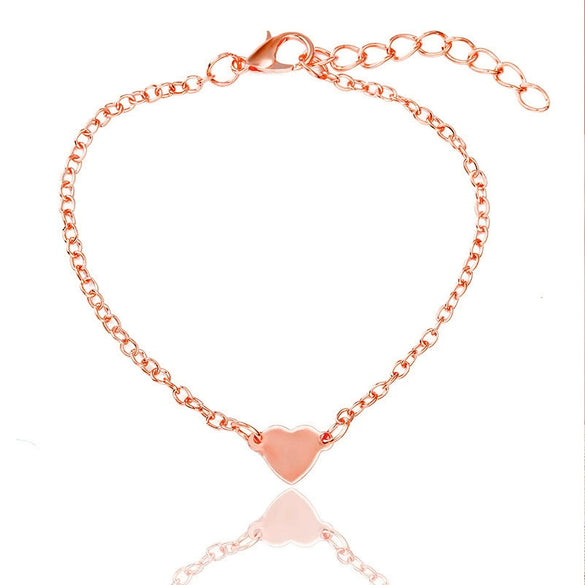 Simple Sexy Heartshaped Handmade Alloy Women's Love Heart Bracelet With Electroplating