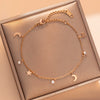 Simple Sexy Women's Titanium Steel Bracelet With Star Moon Geometric Pattern And 18K Gold Electroplated Treatment