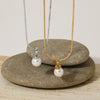 Simple Shell Bead Pendant Necklace For Women Fashion Geometric Style Stainless Steel And Pearl Material Electroplating Process