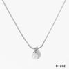 Simple Shell Bead Pendant Necklace For Women Fashion Geometric Style Stainless Steel And Pearl Material Electroplating Process