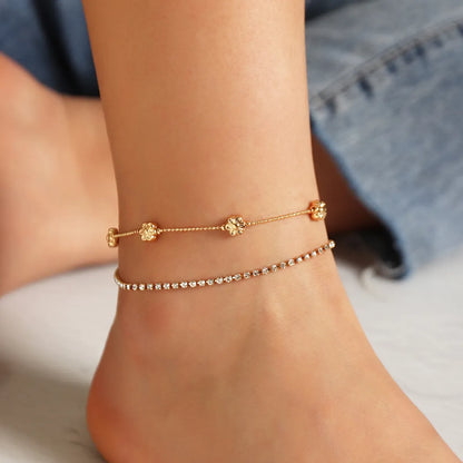 Simple Shell Starfish Diamond Anklet Wholesale