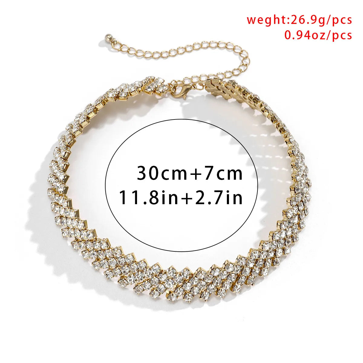 Simple Single-Layer Necklace Ethnic Geometric Diamond Micro-Inlaid Retro Necklace