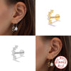 Simple Single Row Diamond S925 Sterling Silver Geometric Flat Head Thread Puncture Cartilage Earrings For Unisex