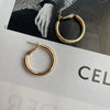 Simple Small Circle S925 Silver Ring Earring For Women With 14K Real Gold Electroplated Geometric Design
