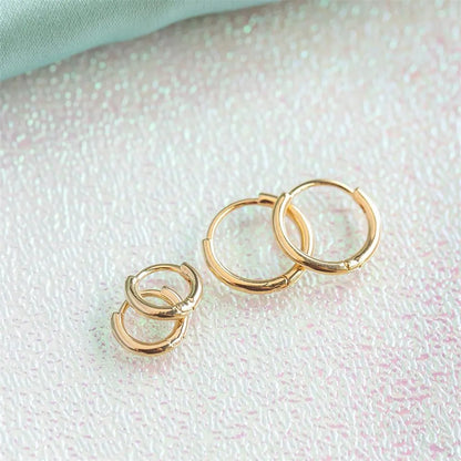 Simple Smooth Circle Gold Plated Copper Ear Buckle Wholesale Gooddiy