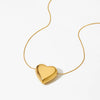 Simple Smooth Hollow 3D Heart Shape Love Pendant Necklace In Stainless Steel With Electroplating For Women