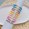 Simple Soft Ceramic Pieces Elaststring Beaded Daisy Hand Woven Glass Glaze Bohemian Vacation Style Women's Bracelet