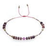 Simple Stacking Jewelry Amethyst Gem Miyuki Rice Beads Beaded Rope Bracelet Set