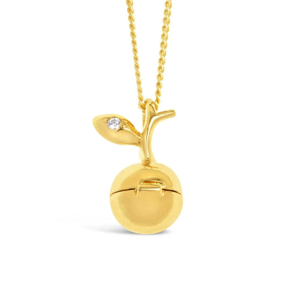 Simple Stainless Steel And Titanium Steel Fruit Pendant Necklace With 18K Real Gold Furnace Plated Electroplating Style Unisex