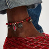 Simple Stainless Steel And Titanium Steel Handwoven Bracelet Anklet With Round Silver Coin Zircon Electroplated Geometric Design