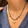 Simple Stainless Steel And Titanium Steel Multipendant Necklace With Natural Pearl Sun Cross Zircon Geometric And Heart Shape Electroplating