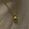 Simple Stainless Steel And Titanium Steel Necklace With Fruit Pattern Pendant Electroplated