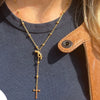 Simple Stainless Steel And Titanium Steel Necklace With Palm Sword Heart Moon Zircon Pendant Electroplated