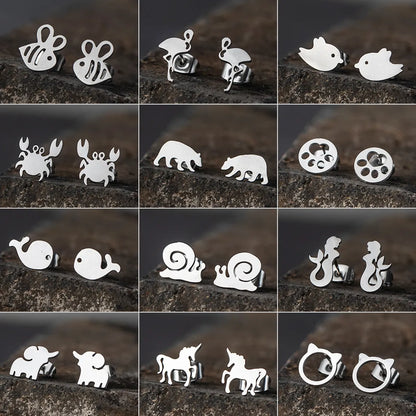 Cartoon Style Plating Stainless Steel No Inlaid Earrings Ear Studs