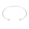 Simple Stainless Steel C Shaped Bracelet With Round Bead Threaded Opening Detachable Electroplated Bangle Personality Style