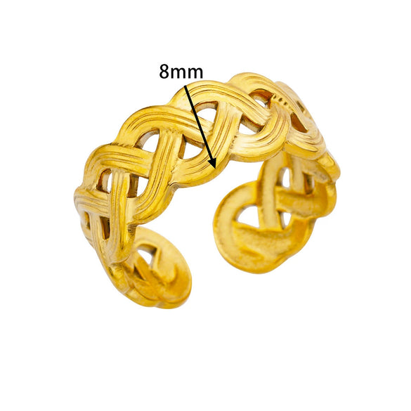 Simple Stainless Steel Geometric Heartshaped Hydraulic Ring For Women With Electroplating Design