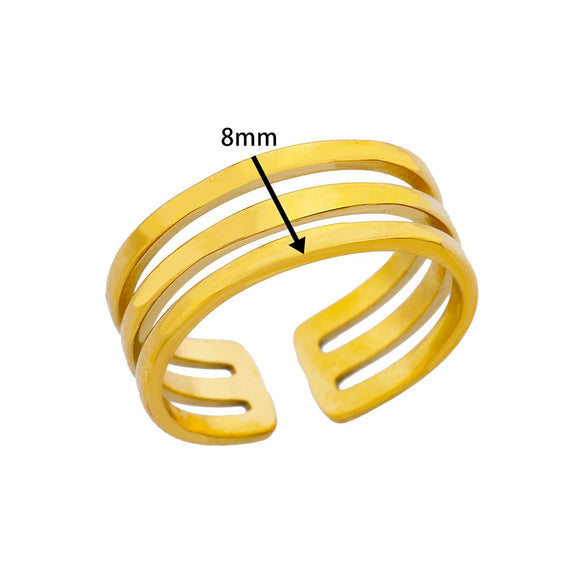 Simple Stainless Steel Geometric Heartshaped Hydraulic Ring For Women With Electroplating Design