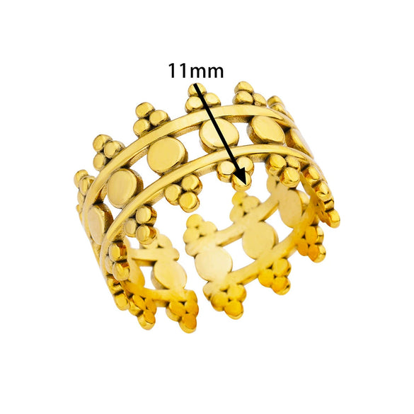 Simple Stainless Steel Geometric Heartshaped Hydraulic Ring For Women With Electroplating Design