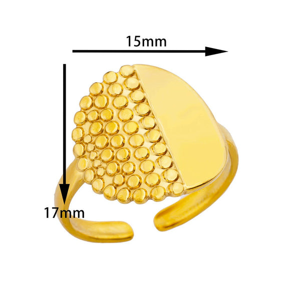Simple Stainless Steel Geometric Heartshaped Hydraulic Ring For Women With Electroplating Design