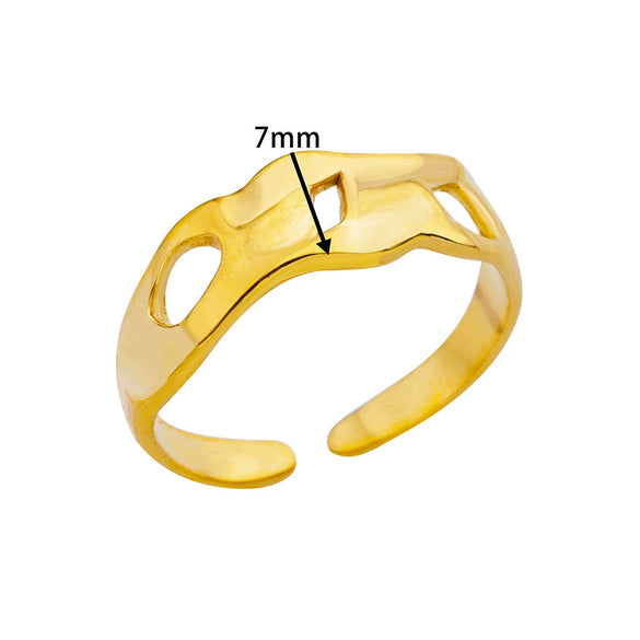 Simple Stainless Steel Geometric Heartshaped Hydraulic Ring For Women With Electroplating Design